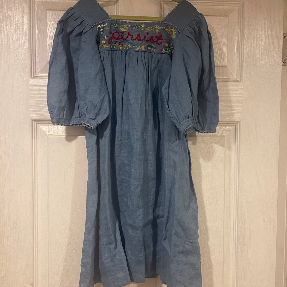 Doen Mica Dress - Girls “Persist” embroidered dress size 10 EUC